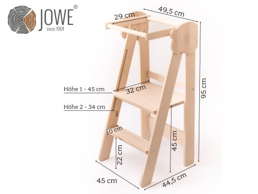 JOWE Lernturm aus Holz - Abmessungen