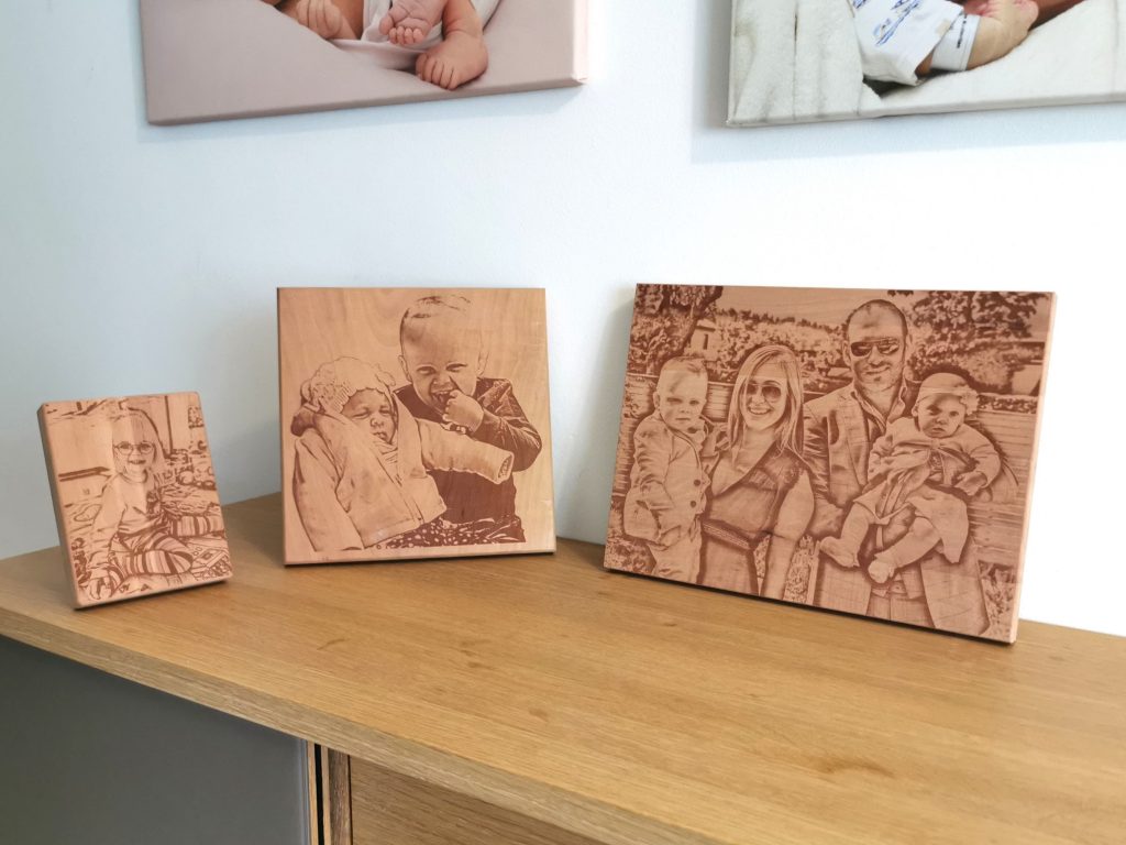 Bildgravur auf Holz in 3 verschiedenen Formaten