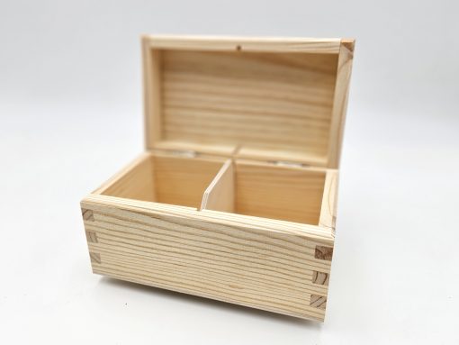 Teebox aus Holz für 2 Teesorten