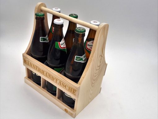 Männerhandtasche aus Holz - Bierträger aus Holz